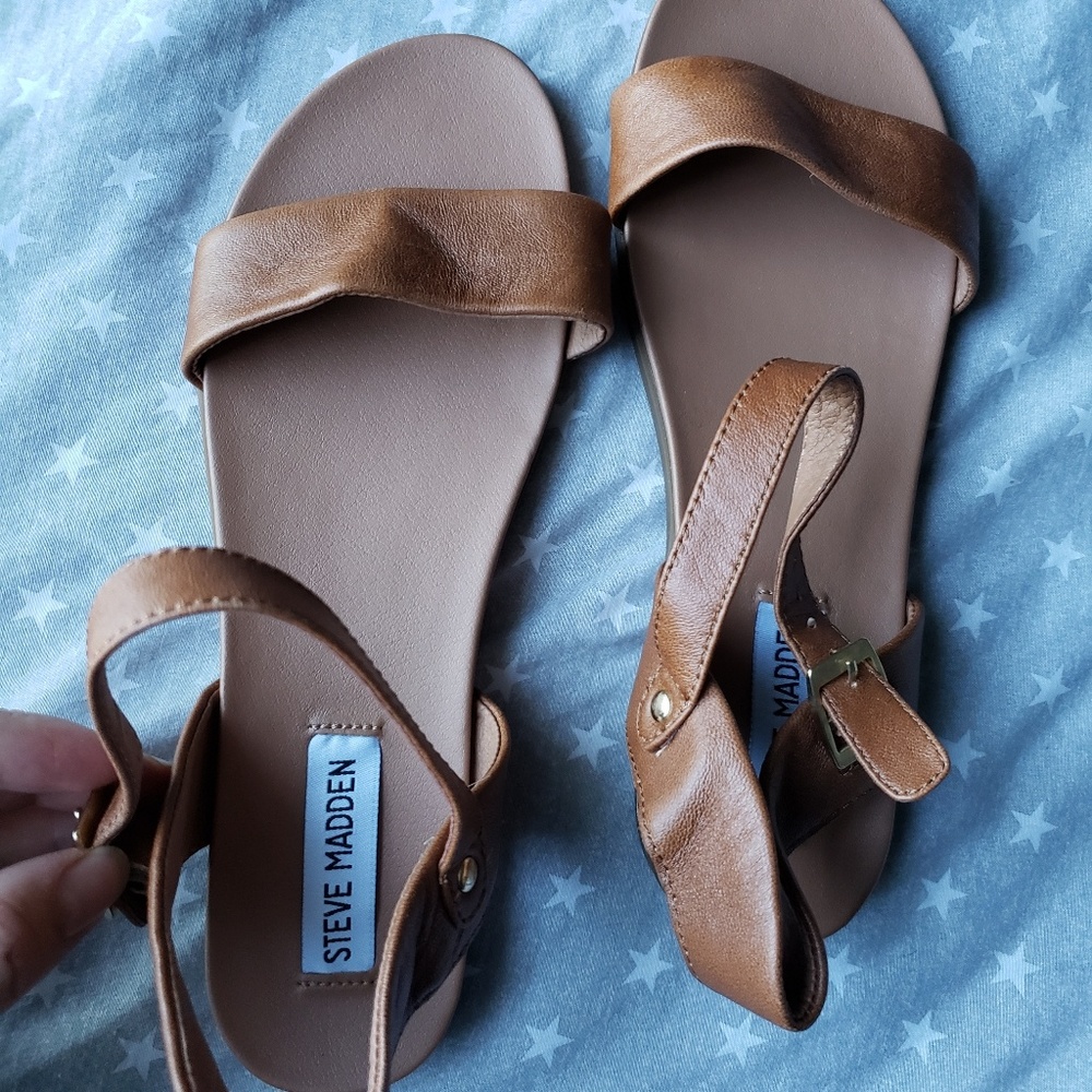 Steve madden dina leather sandal tan 8.5